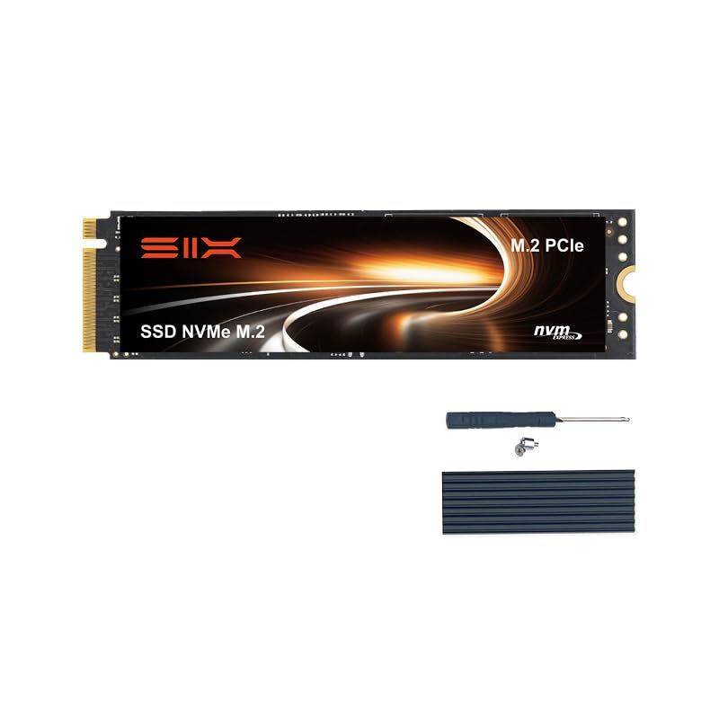 SIX X7400 Pro TLC Nand NVMe M.2 SSD PCIe4.0 512GB 内蔵SSD、最大読み取り速度7100MB/s、M.2 2280フォーマット、ゲーム・PS5用ストレージ拡張対応、ヒートシンク付き、PCIe G db2a12c5