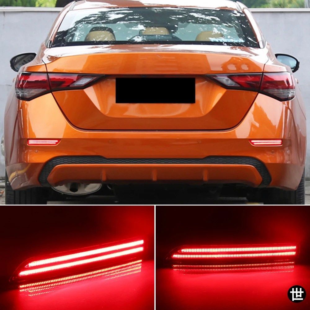 日産セントラシルフィ20-25ティアナ22-24パトロール19-23ムラーノ15-19用LEDリアバンパーリフレクターライトウィンカーブレーキ