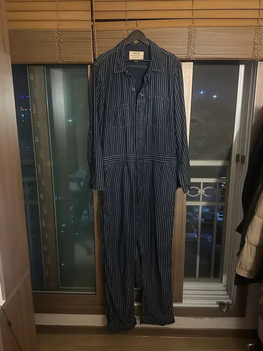 RRL(ダブルアールエル) ドットストライプ カバーオール XL