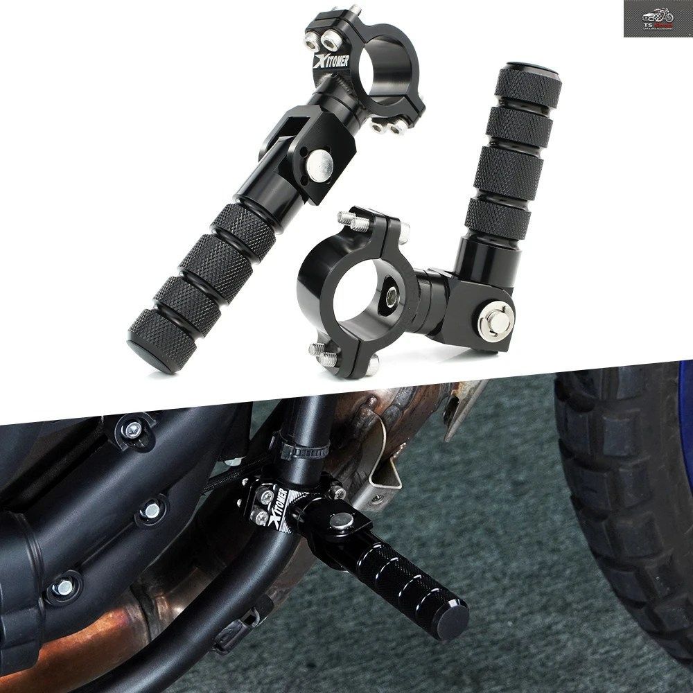 22mm 25mm 28.8mm オートバイ用ハイウェイバーフットペグ 360度回転可能 7/8-1 1/8インチ クラッシュバーフットペグ フットレスト