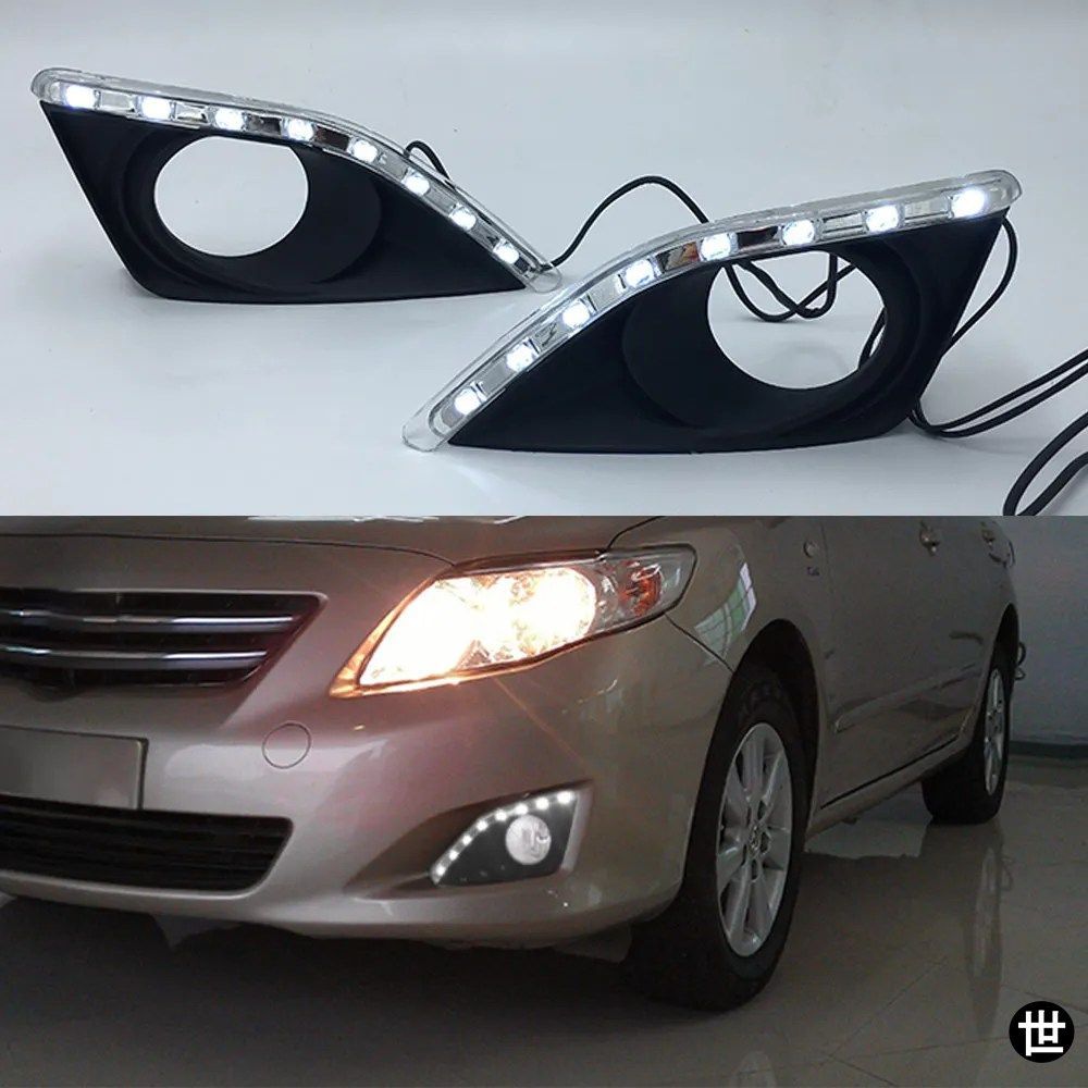 トヨタ カローラ 2007 - 10 用 2 個 LED デイタイム 防水 ドライビング ランプ