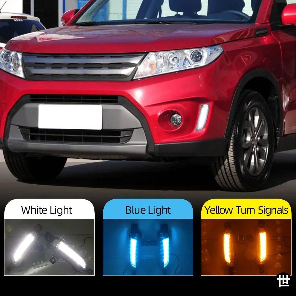 スズキ ビターラ 2015 - 20 用 LED デイタイム DRL 2個セット フォグランプ イエロー ウィンカー