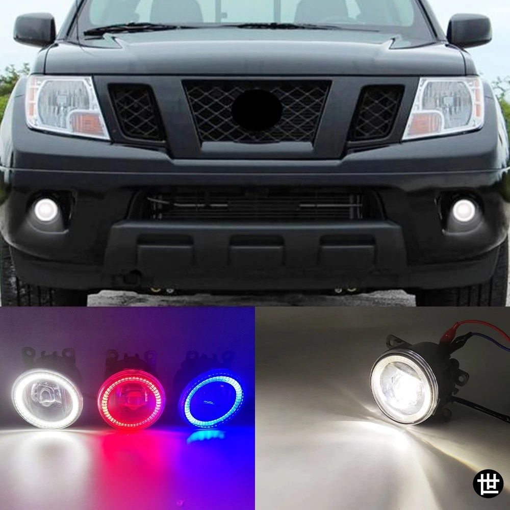 日産フロンティア 1998 - 2014 2015 用 2 機能 オート LED DRL デイタイム カー エンジェル アイ フォグランプ フォグライト