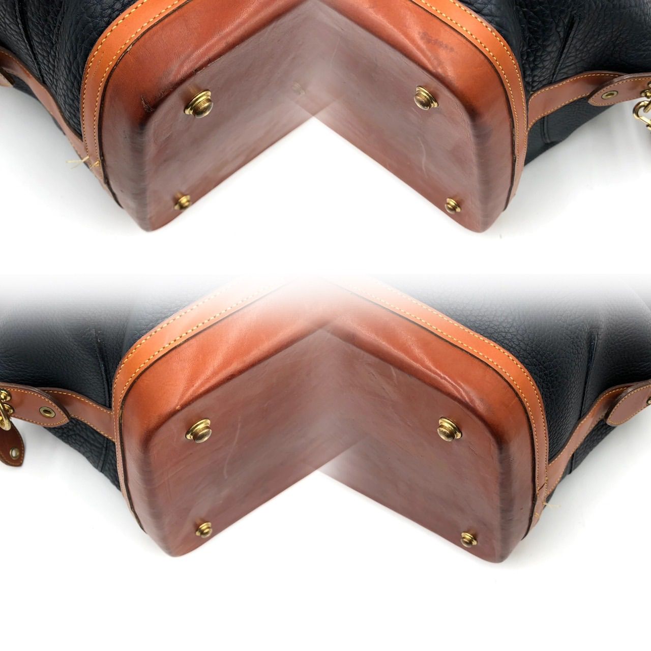 ドゥーニーアンドバーク ボストンバッグ 2way ショルダー レザー 黒
