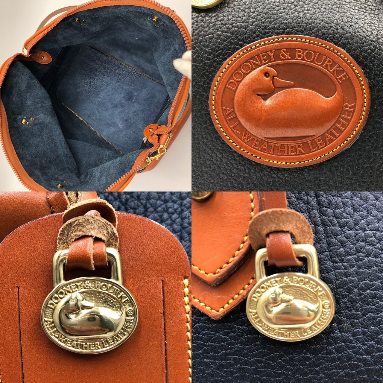 ドゥーニーアンドバーク ボストンバッグ 2way ショルダー レザー 黒