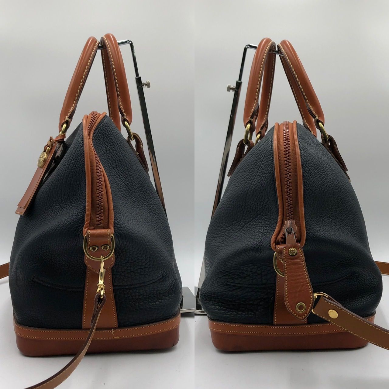 ドゥーニーアンドバーク ボストンバッグ 2way ショルダー レザー 黒