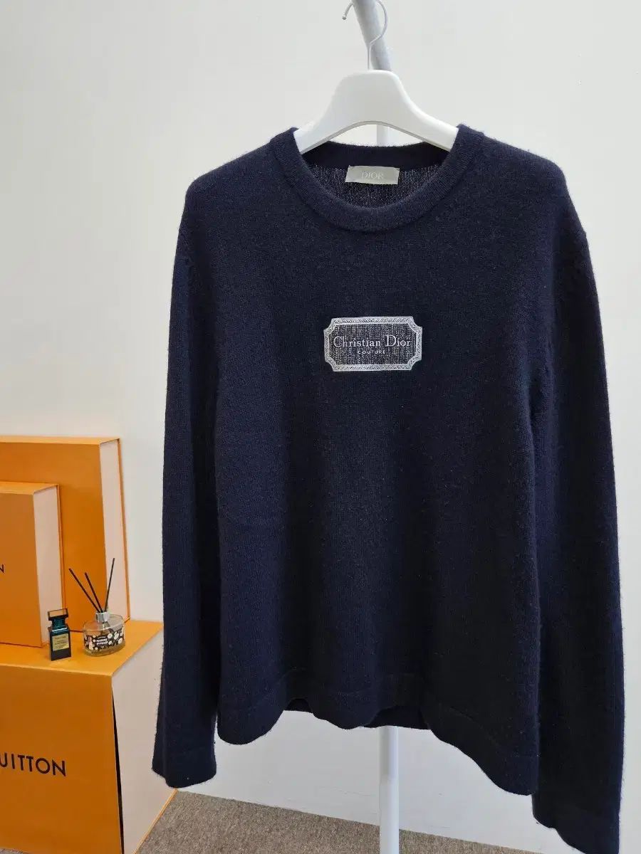 最終値下げ‼️Christian Dior ロゴニットセーター ネイビー　XXL HOT，限定セール XXL ディオール クチュール ロゴ カシミア ニット