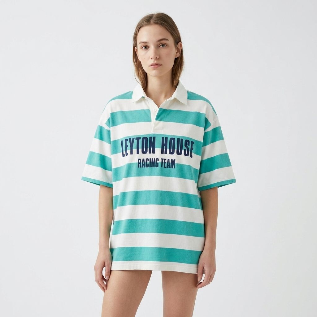 8SM8 LEYTON HOUSE ボーダー柄　90'sポロシャツ　M 古着 LEYTON HOUSE レイトンハウス ポロシャツ ストライプ Lサイズ - メルカリ