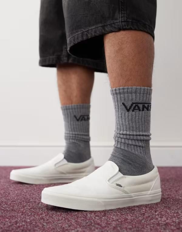 バンズ レディース シューズ スニーカー Vans Classic SlipOn sneakers checkerboard IVORY アイボリー