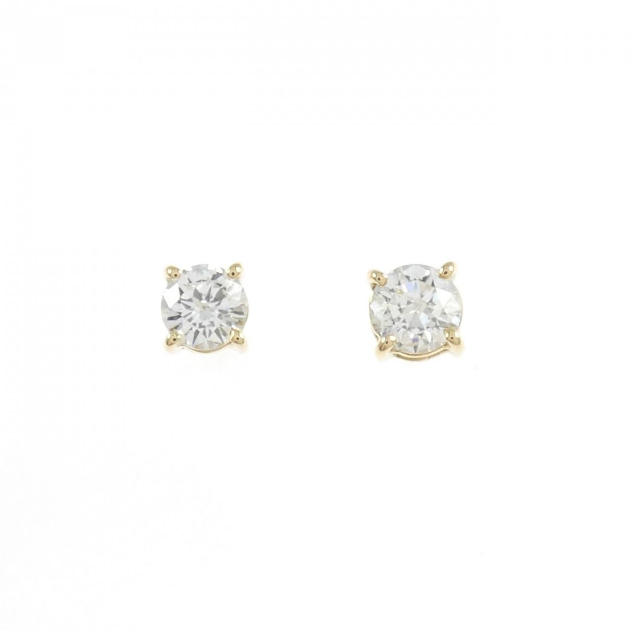 K18YG ソリティア ダイヤモンド ピアス 0.52CT