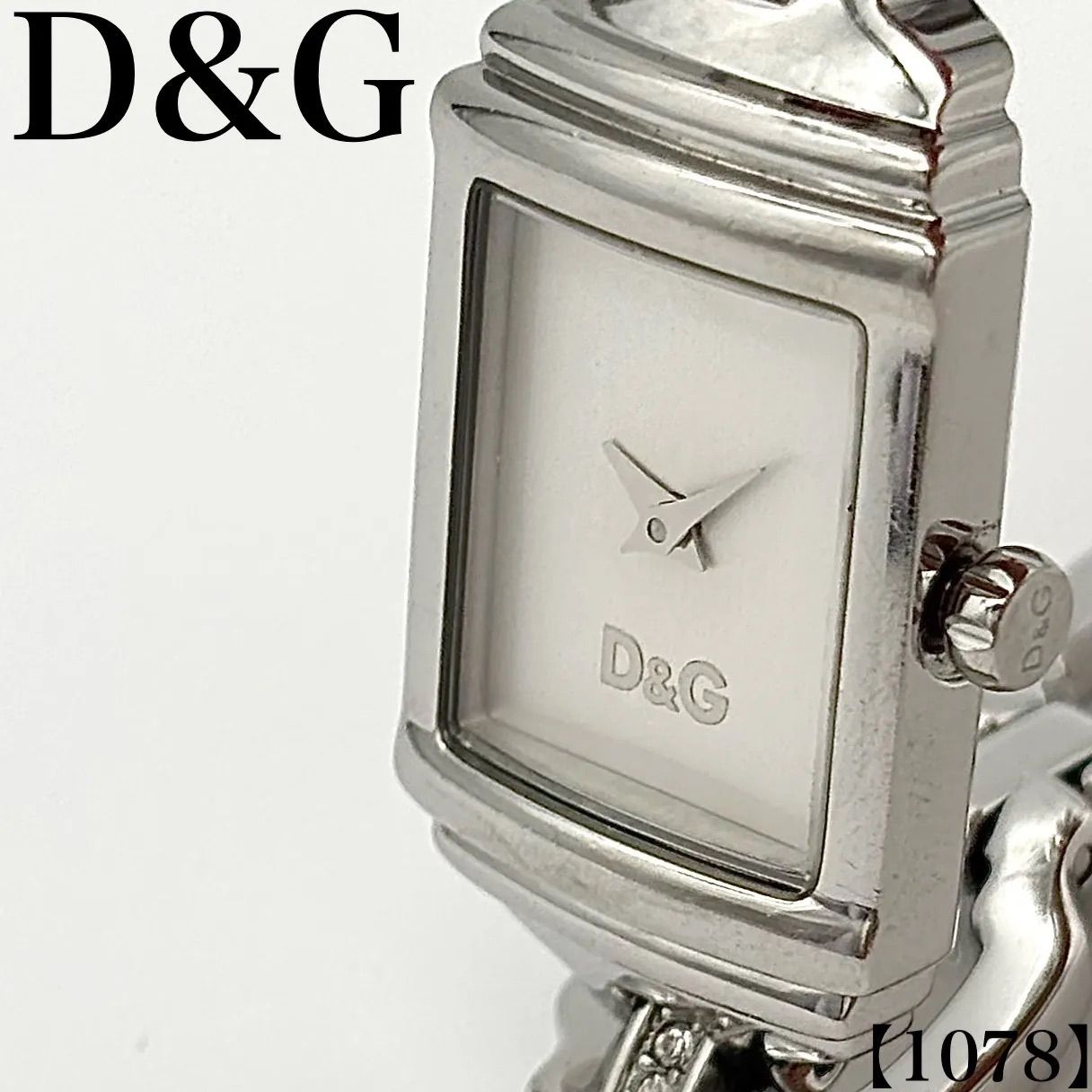 稼働品 Working item ドルチェ＆ガッバーナ DOLCE&GABBANA 腕時計 レディース Ladies クォーツ Quartz BANDS DW0336 スクエア レクタンギュラー ラインストーン ストーン シルバー 1078