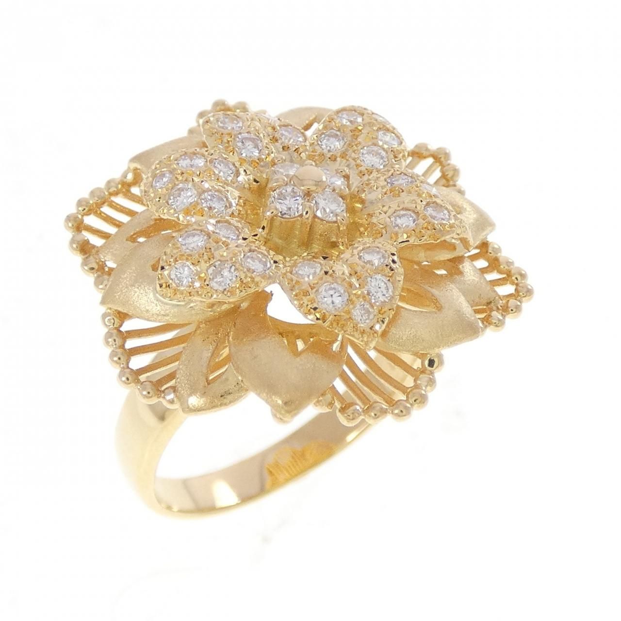 K18YG フラワー ダイヤモンド リング 0.41CT 165,300円