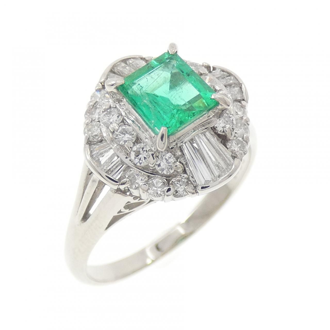 PT900 エメラルド リング 0.63CT