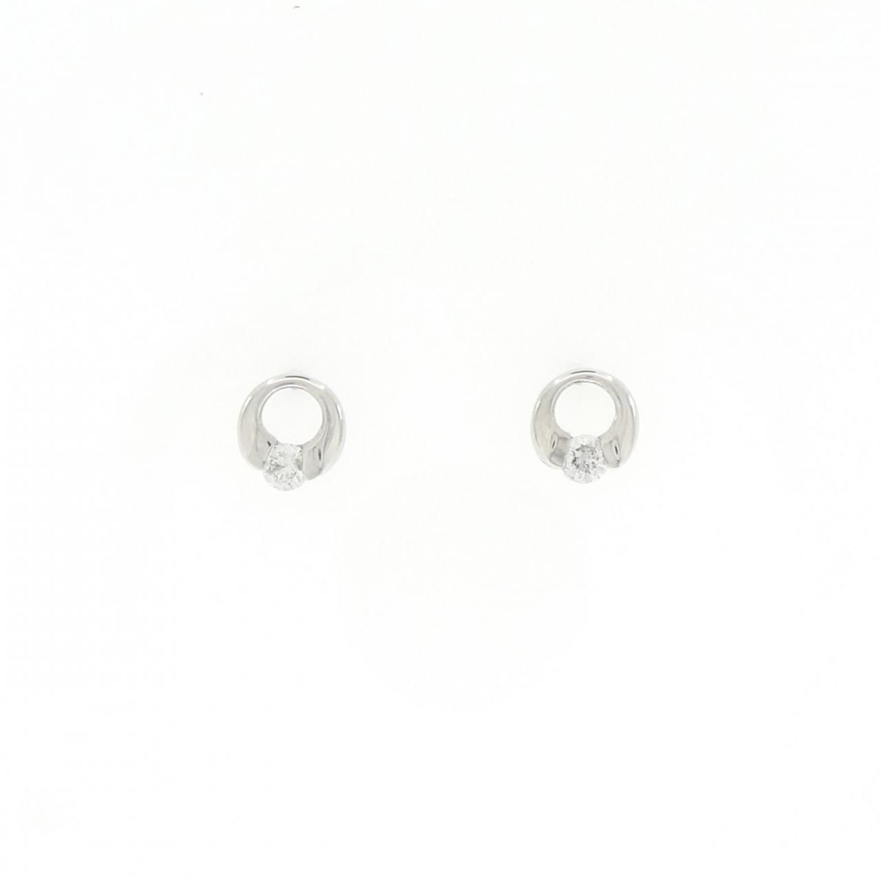 K14WG ダイヤモンド ピアス 0.12CT