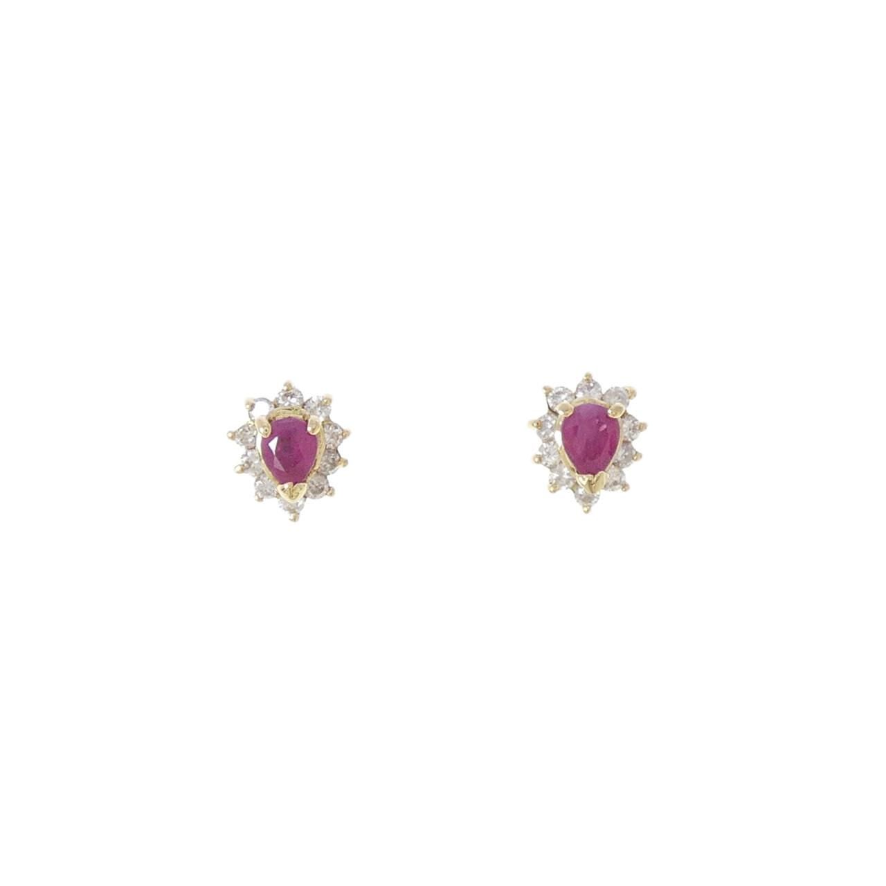 K18YG ルビー ピアス 0.28CT