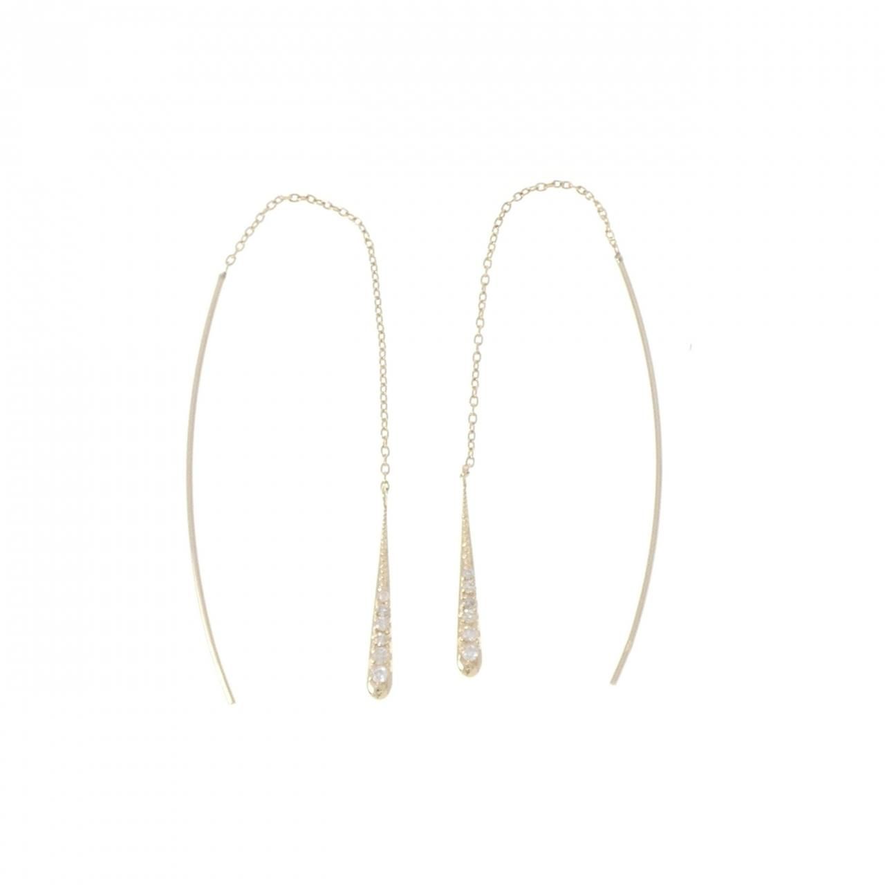 K10YG ダイヤモンド ピアス 0.08CT