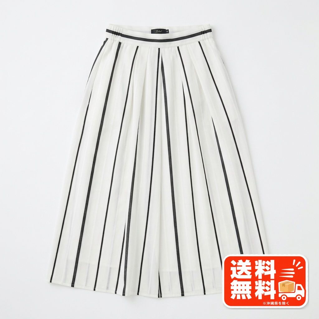 Zelal ゼラール ストライプ柄 ワイドパンツ ホワイト Mサイズ URBAN RESEARCH風