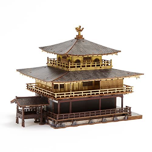 金閣寺 カラーバージョン - 小学生 から 大人 まで 楽しめる 木製 3D 立体パズル DIY 工作キット - 男の子 女の子 の 知育玩具 - 立体アート として 大人の プレゼント にも最適な ウッドパズル送料無料 b57f3110