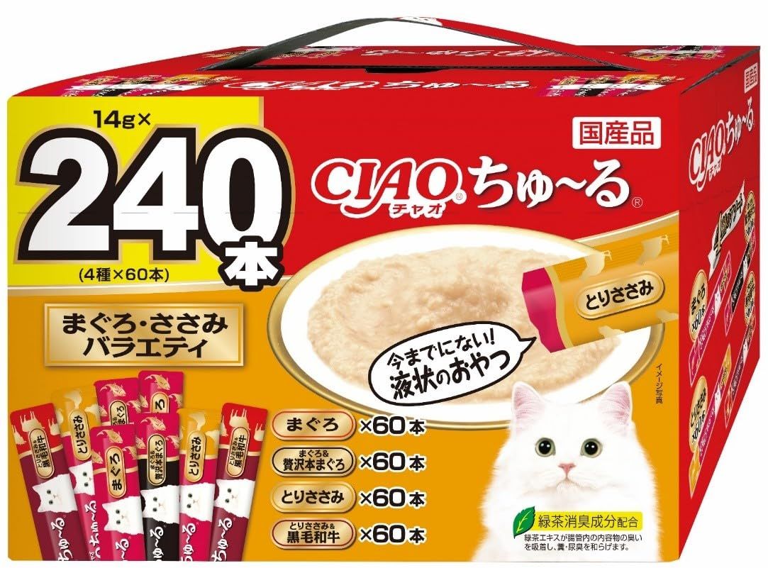 猫用品 チャオ (CIAO) ちゅ~る まぐろ・ささみバラエティ 14g×240本 猫用