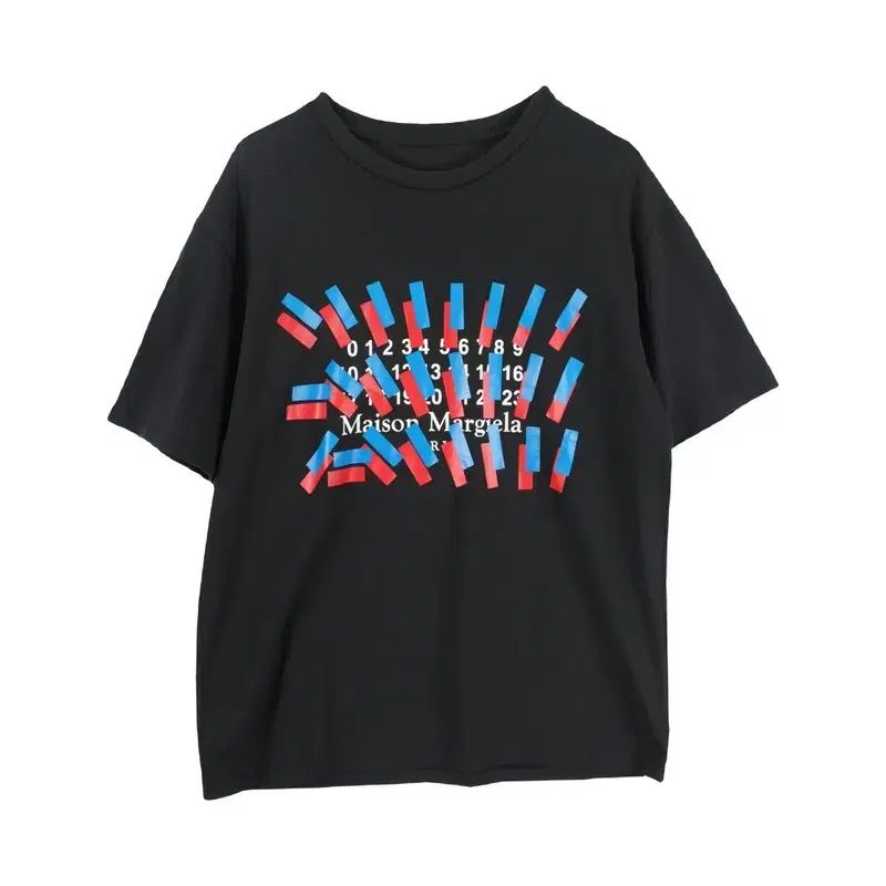 メゾンマルジェラ (MEN - 44) コットン テープ グラフィック 半袖 Tシャツ