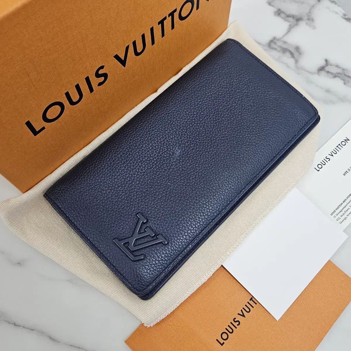 ルイヴィトン LV エアログラム 財布 ネイビー