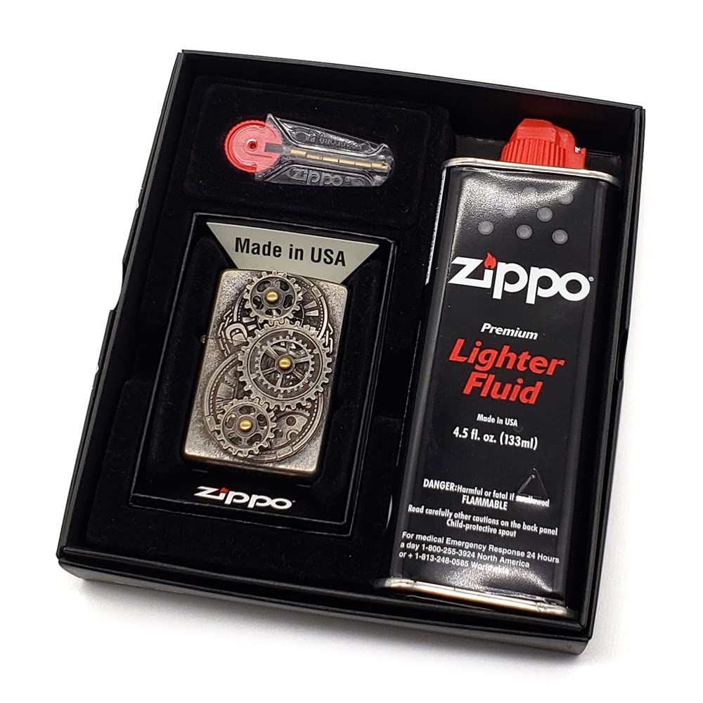 ZIPPOギフトセット 当店限定 【ZG-CB/専用ギフトボックス/オイル小缶/フリント】ライター ジッポー ジッポ プレゼント ギアメタル送料無料