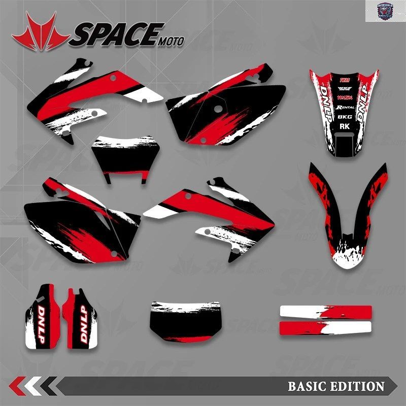 スペースフルグラフィック背景デカールステッカーキットHONDA CRF250X 2004-2007 2008-2019 CRF 250X ナンバーネーム IZE