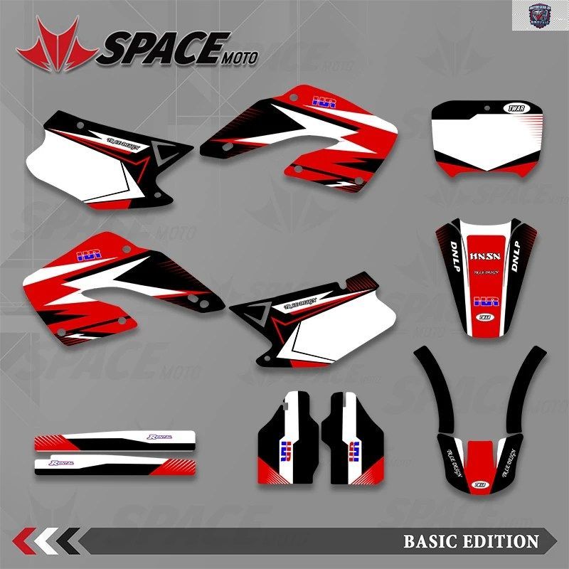スペースフルグラフィックデカールステッカーオートバイ背景番号名前ホンダCR125250CR125CR25020002001