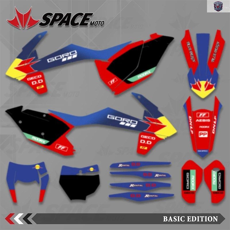 SPACE MOTO オートバイ グラフィック デカール ステッカー キット KTM SX SXF XC XCF 2016-2018 EXC EXCF XCW 2017-2019 ナンバー ネーム