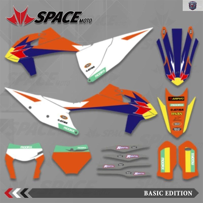SPACE KTM EXC EXCF 2020-2023 125 200 250 300 グラフィック背景デカールステッカー KTM SX SXF XC 2019-2022
