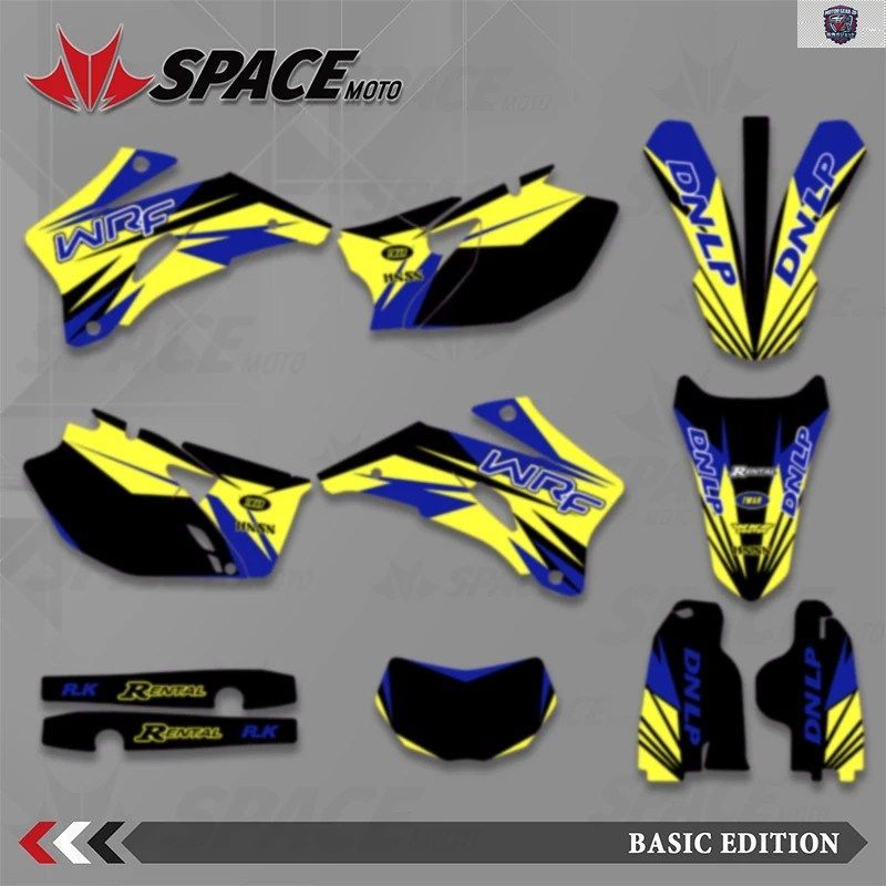 スペースグラフィックスデカール背景ステッカーキット ヤマハ WRF250 2007-2014 WRF450 2007-11