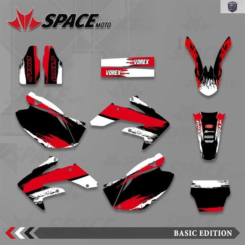 スペースフルグラフィックデカールステッカーキットオートバイ背景番号名前HONDA CRF2502004 - 09