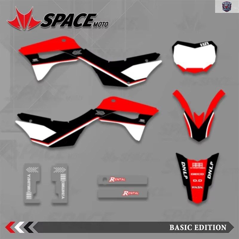 スペース モーターサイクル グラフィック デカール ステッカー キット ホンダ CRF125F 2019 - 21 CRF 125F ナンバー 名前 背景