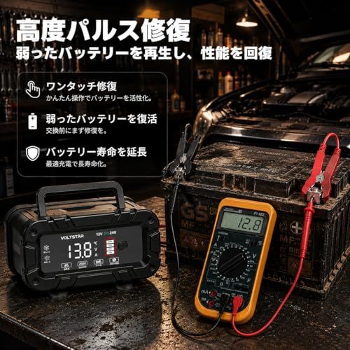 R◇12V 20A バッテリー充電器 車 バイク バッテリーチャージャー