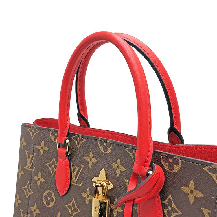 LOUIS VUITTON ルイヴィトン モノグラム フラワートート コクリコ