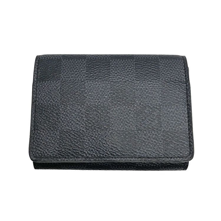 LOUIS VUITTON ルイヴィトン ダミエ・グラフィット アンヴェロップ・カルト ドゥ ヴィジット N63338 カードケース レザー ブラック メンズ