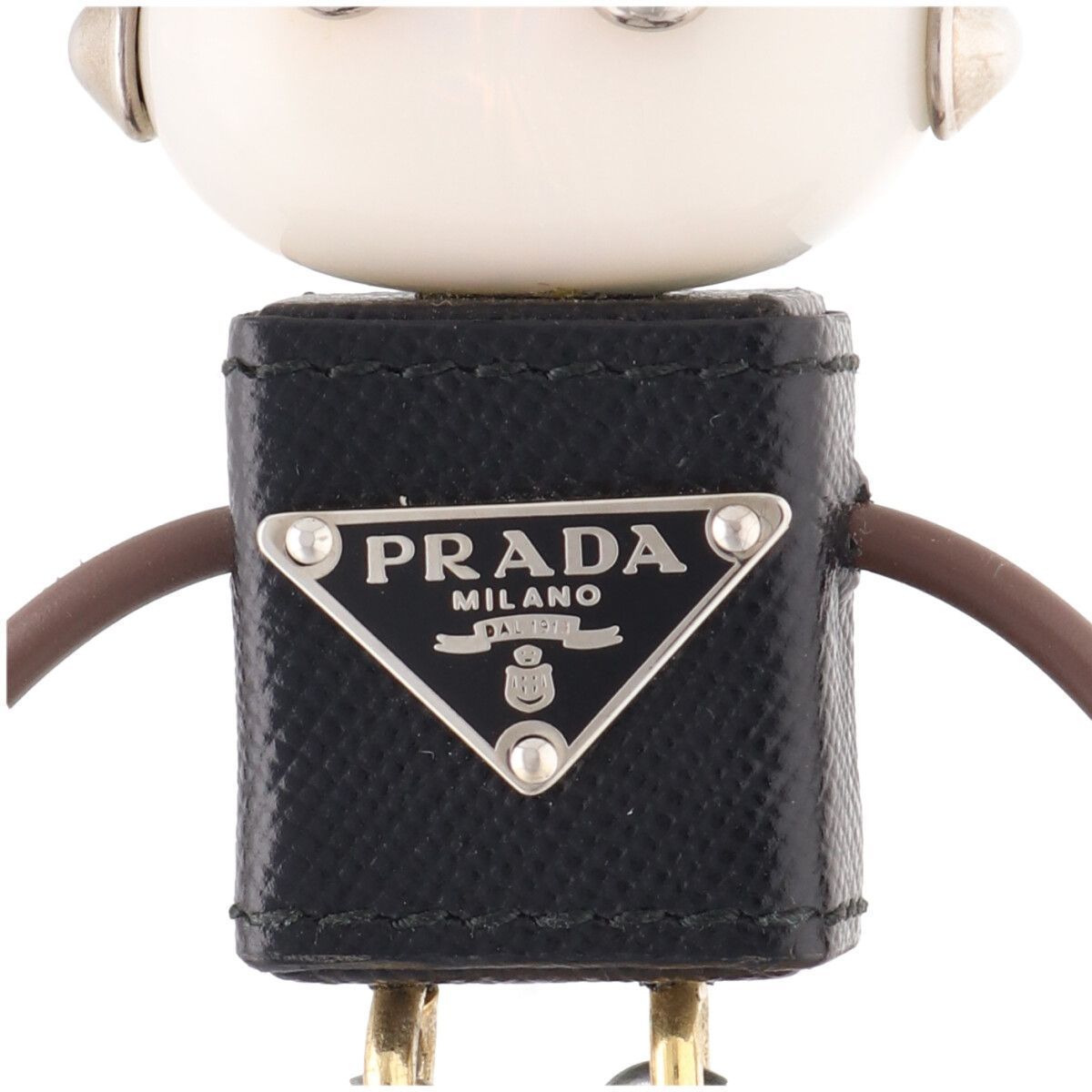 中古】 PRADA プラダ ロボット サフィアーノレザー バッグチャーム