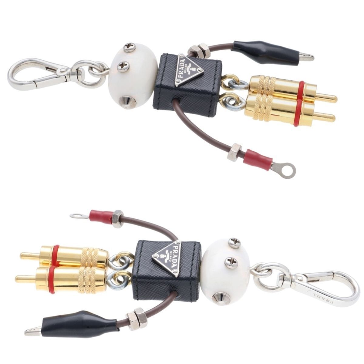 中古】 PRADA プラダ ロボット サフィアーノレザー バッグチャーム