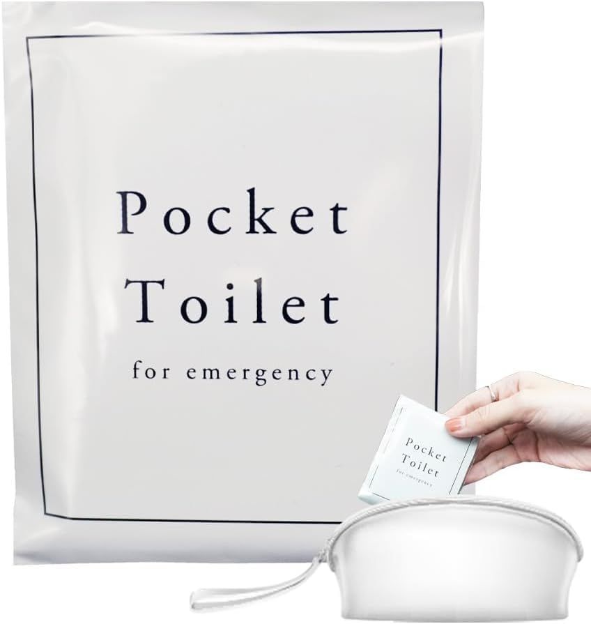ポケットサイズ 非常用トイレ 50個【女性防災士監修 水不要 15年長期保存】/ Pocket Toilet 手のひらサイズ 抗菌 消臭 凝固剤 水不要 キャンプ 車 渋滞対策 ドライブ 介護 過敏性腸症候群 IBS 災害 防災 地震 非常用 携帯トイ送料無料
