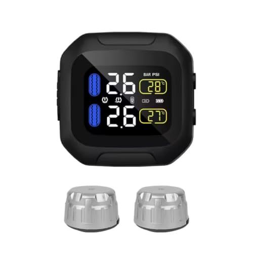 OBEST タイヤ空気圧監視システム 2外部センサー18×13mm ワイヤレスtpms リアルタイム監視 2輪オートバイ用防水送料無料