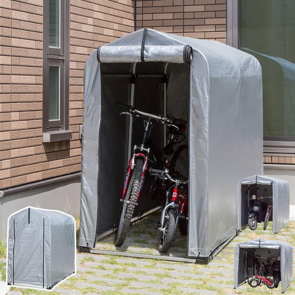 Bonarca サイクルハウス 【防水＆UVカット（98％）】【3サイズ（1?6台）+替えカバー】 2台用 大型 高耐久 天幕 サイクルポート 物置 サイクルガレージ おしゃれ 自転車 バイク 自転車置き場 屋外 頑丈 屋根 防水 家庭用 風 5e1f0207