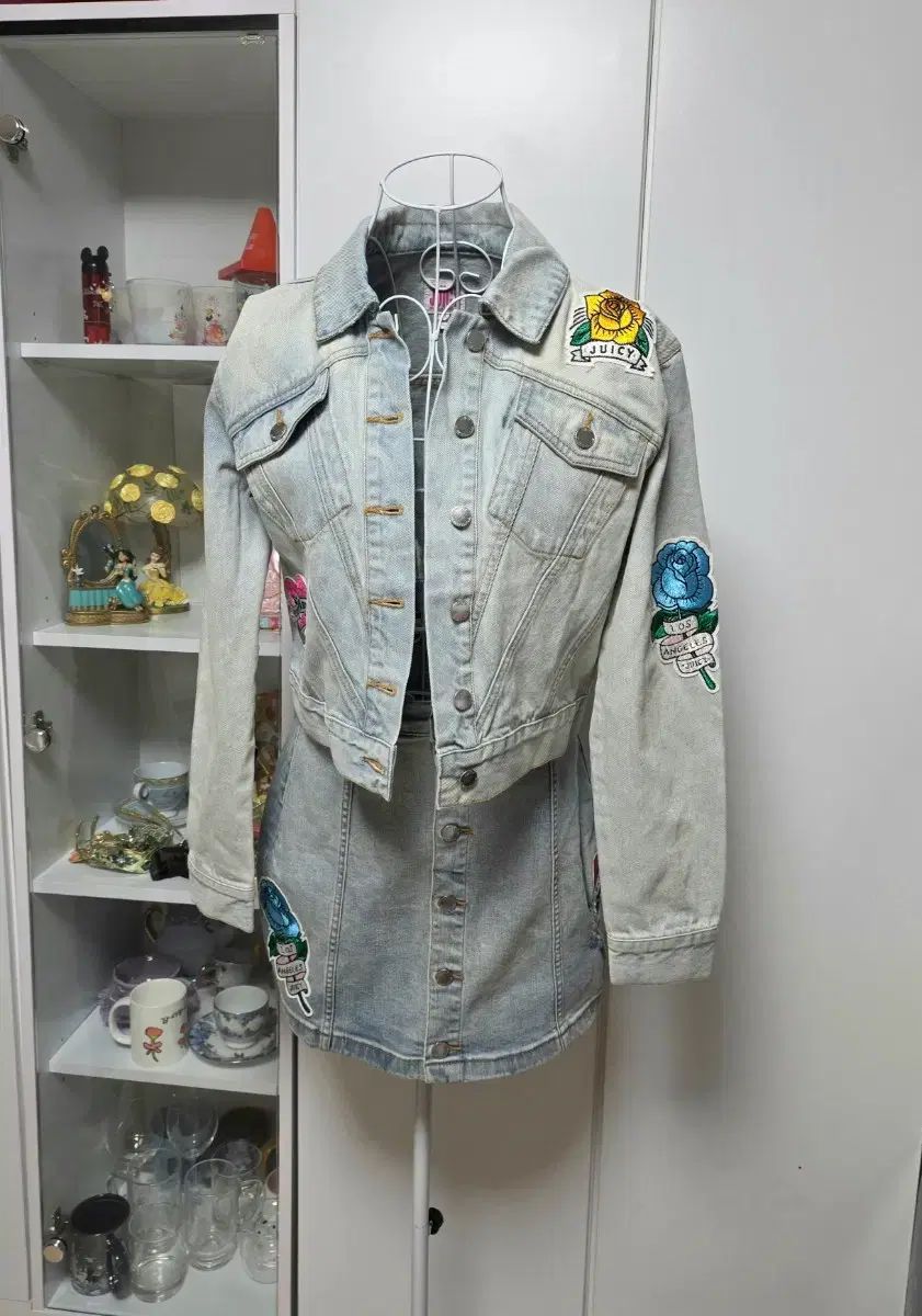 Denim juicy デニム 刺繍 パッチ 上下セット