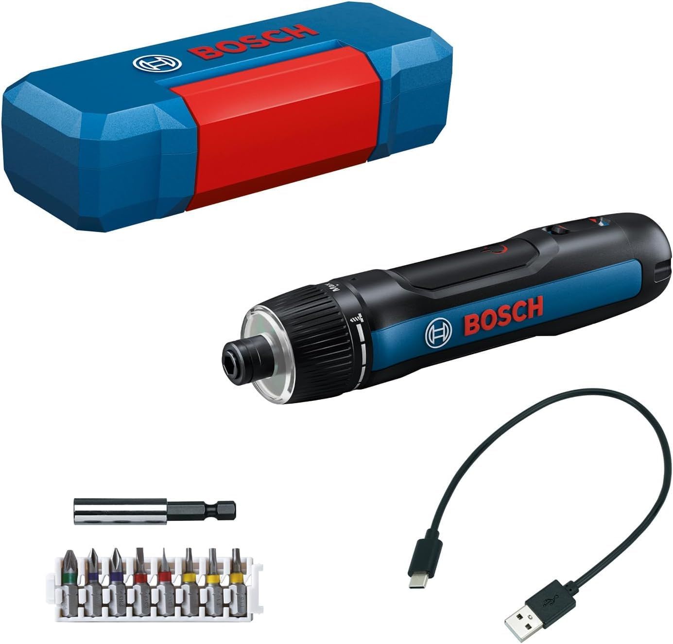 Bosch Professional(ボッシュ) 3.6Vコードレス 電動 ドライバー (ドライバービット8本・延長ビットホルダー・専用ケース・USB Type-Cケーブル付) BoschGO3送料無料