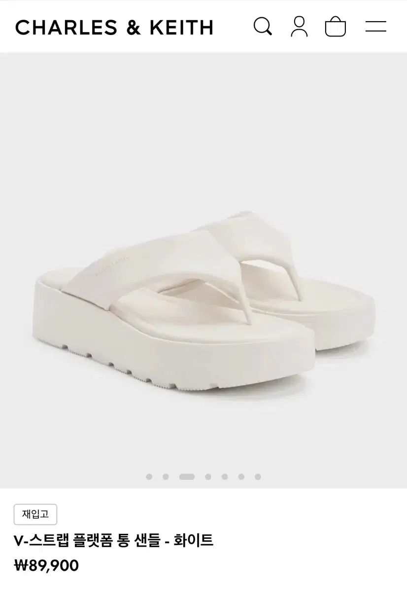 CHARLES & KEITH Vストラップ フラットフォーム 丸のまま サンダル ビーチサンダル
