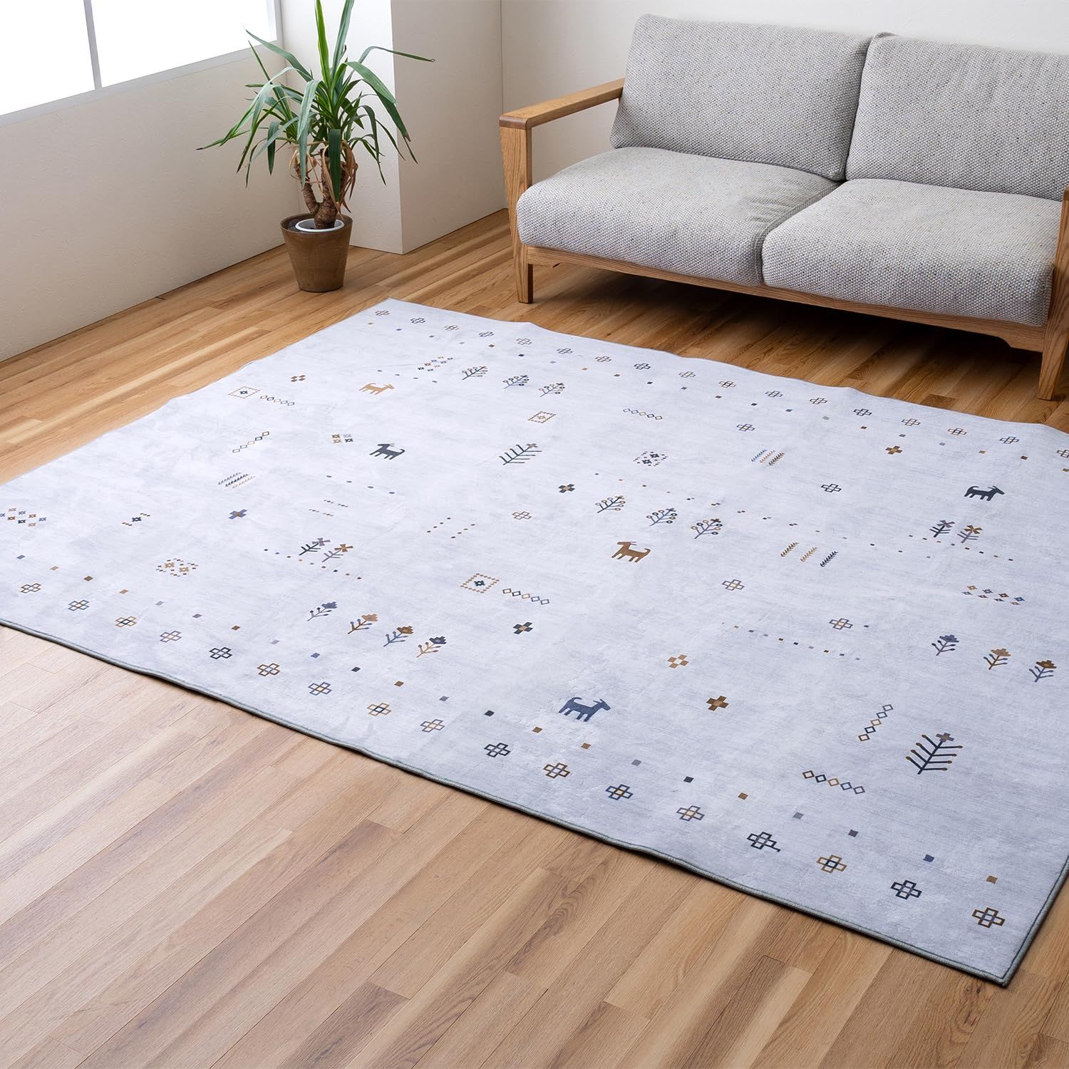 新品 イケヒコ ラグ カーペット マット ホットカーペット対応 コンパクト収納 長方形 ルース グレー 約190×240cm 洗える 3畳用 マイクロ短毛 お手入れ簡単 通年 オールシーズン ベーシック ギャッペ調 カバー ＃1274300132901
