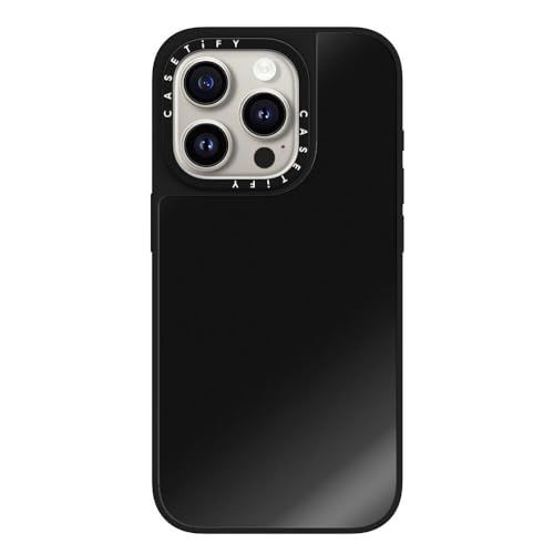CASETiFY ミラー iPhone 15 Pro ケース [鏡面(スマホカバー) / MagSafe対応/指紋防止] - ブラック (ブラックバンパー)mt c583635b