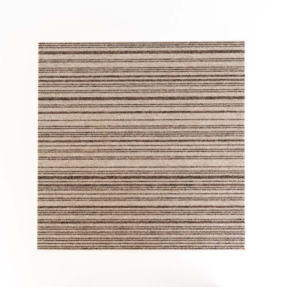 コーナンオリジナル タイルカーペット 50×50cm 20枚セット モカストライプ 防炎 洗える 日本製 床材mt c9cd9143