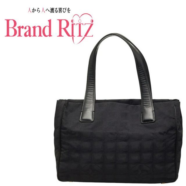 中古 シャネル ニュートラベルライン ハンドバッグ ブラック ナイロン
