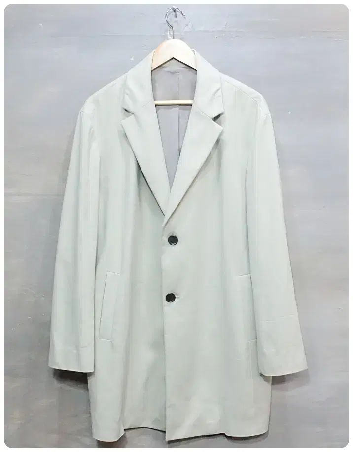 100 SYSTEM homme 18ss セミオーバーサイズ シングル トレンチ コート