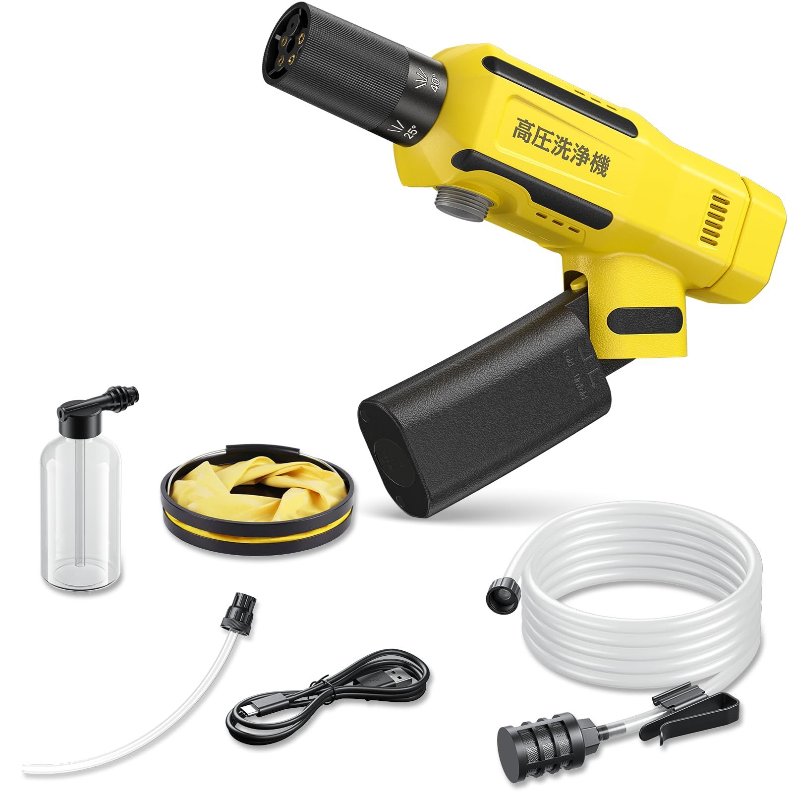 コードレス高圧洗浄機 充電式 超ミニ 折畳式 Berriot 2026新登場【洗車店プロ監修・8MPa超強水圧・23000r/min】ポータブル ハンディ 軽量小型 洗車機 3段階水圧調整 70分間連続使用 BMS高性能電池 【ドイツ レッド 9f5d6f5d